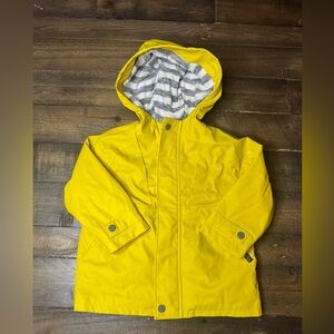 Zara Toddler Zip Up Yellow Raincoat with Hood 9-12 Months